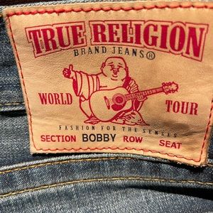 Men’s True Religion “Bobby” Blue Jeans 38w x 34l